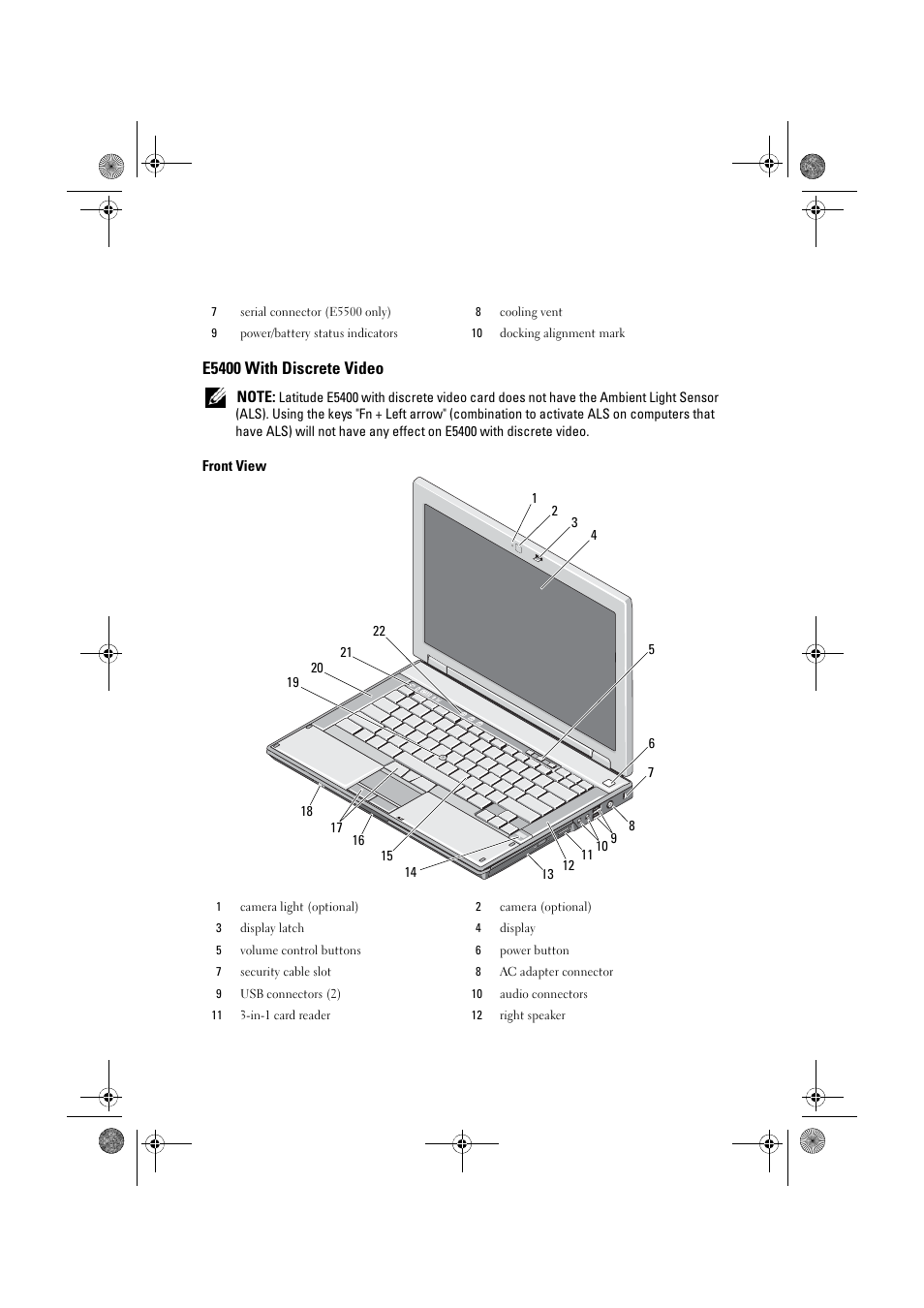 E5400 with discrete video | Dell Latitude E5500 User Manual | Page 3 / 10