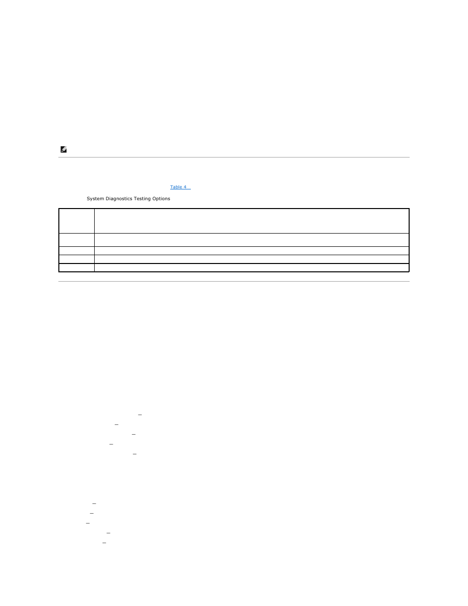 System diagnostics testing options, Using the custom test options, Selecting devices for testing | Selecting diagnostics options, Viewing information and results | Dell PowerEdge 6850 User Manual | Page 36 / 94