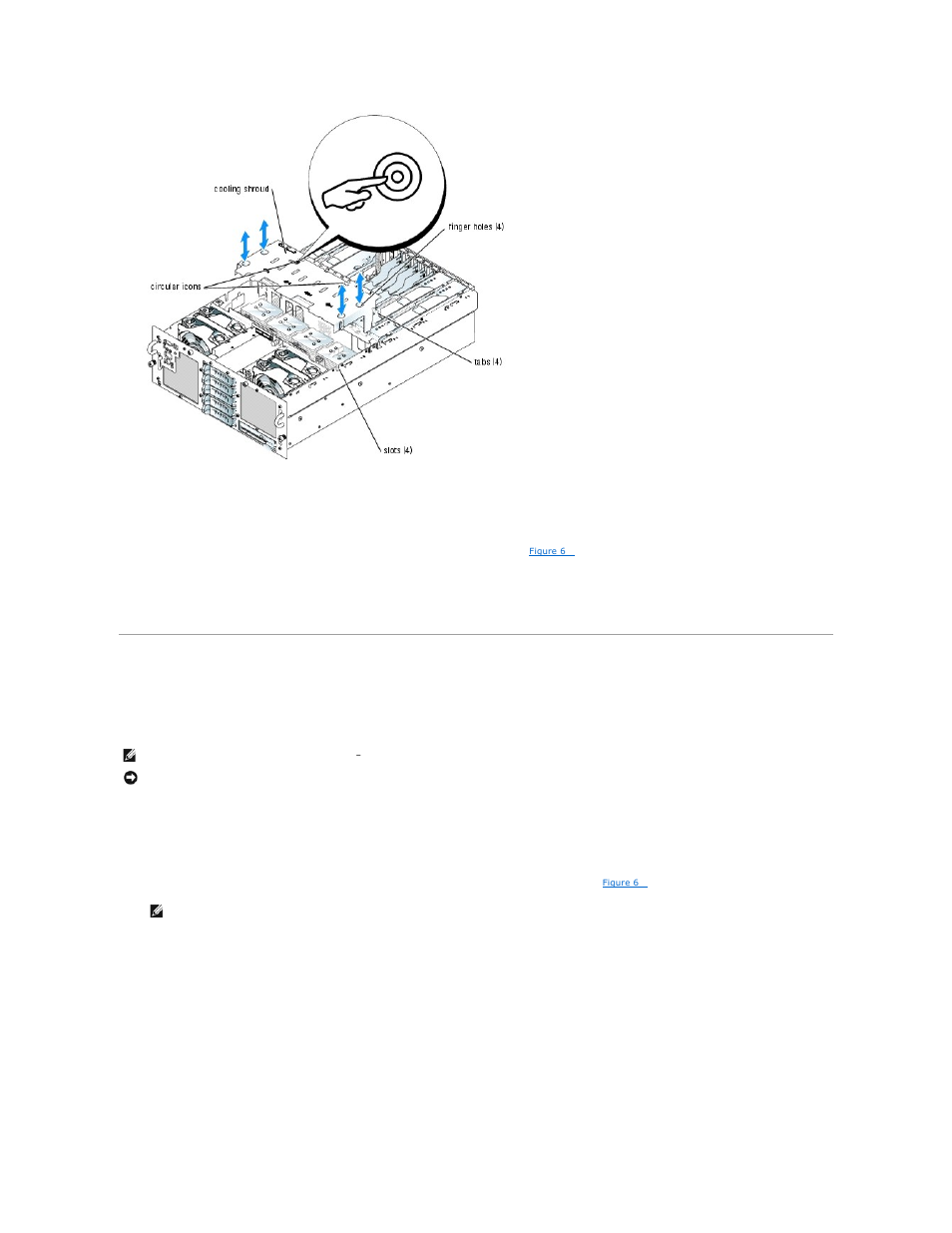 Power supplies, Installing the cooling shroud, Removing a power supply | Dell PowerEdge 6850 User Manual | Page 58 / 94