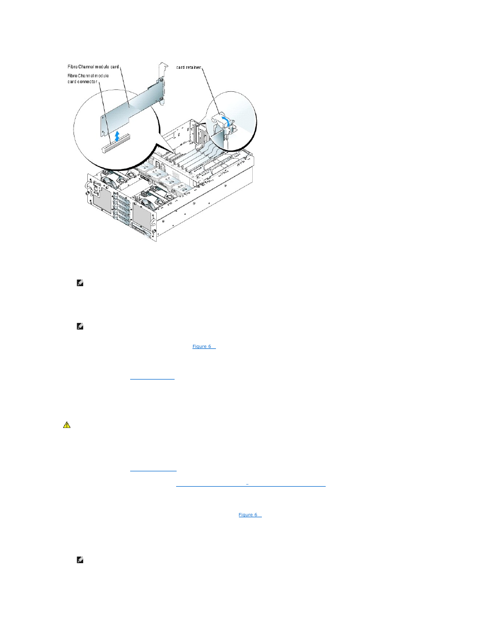 Removing a fibre channel module card | Dell PowerEdge 6850 User Manual | Page 64 / 94