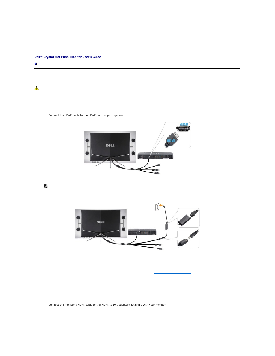 Setting up the monitor, Connecting the monitor | Dell Crystal Monitor User Manual | Page 23 / 27