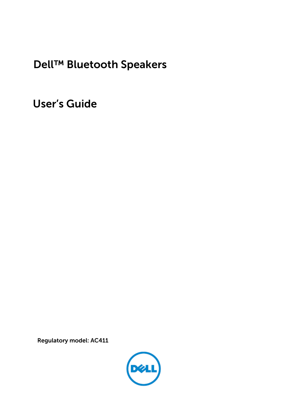 Dell Wireless Speaker System AC411 User Manual | 15 pages