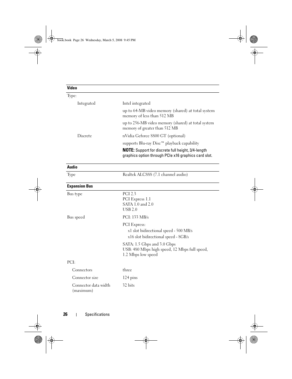 Dell Vostro 410 (Late 2008) User Manual | Page 26 / 76