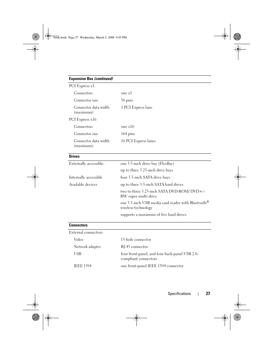 Dell Vostro 410 (Late 2008) User Manual | Page 27 / 76