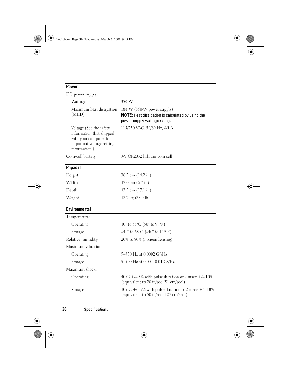 Dell Vostro 410 (Late 2008) User Manual | Page 30 / 76