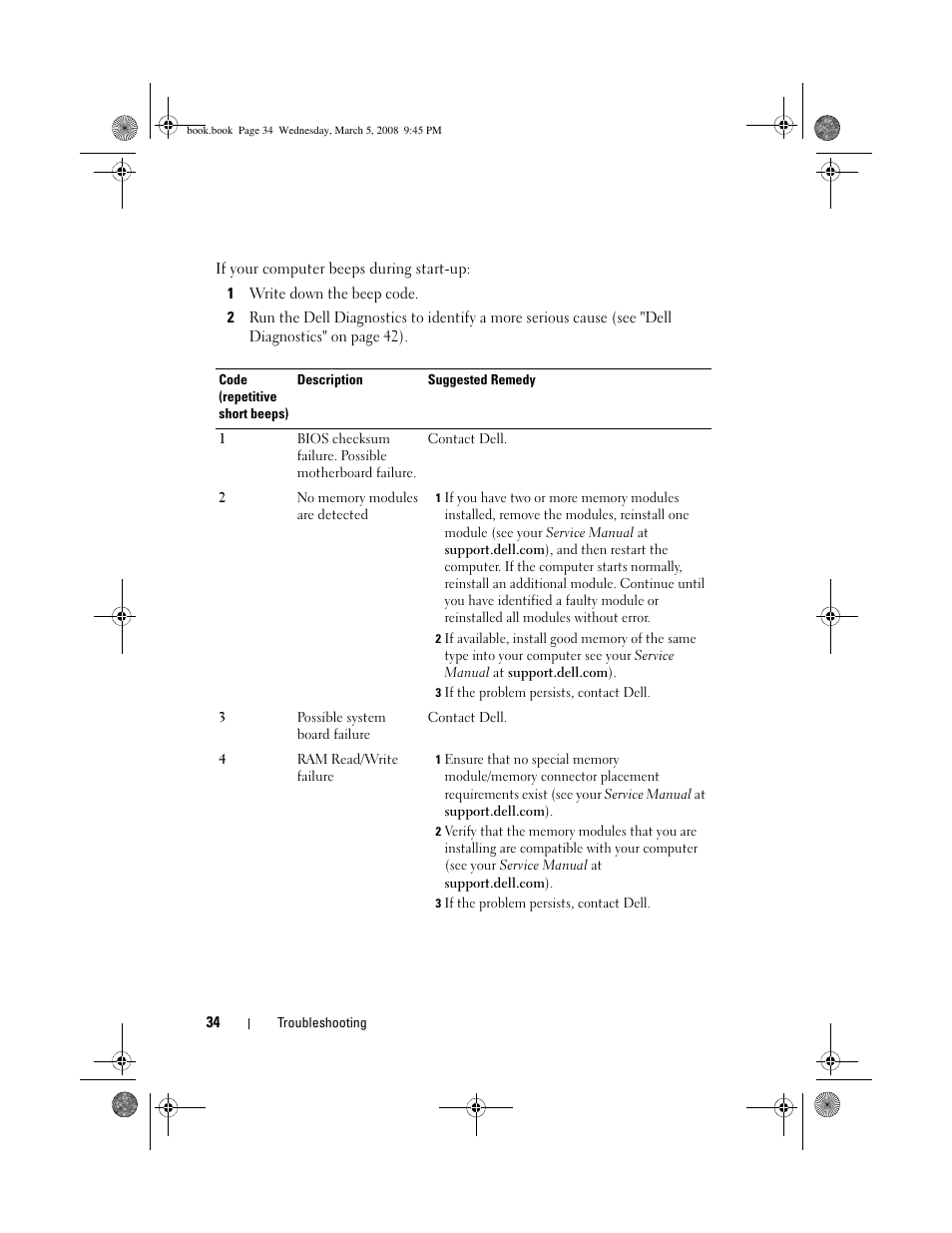 Dell Vostro 410 (Late 2008) User Manual | Page 34 / 76