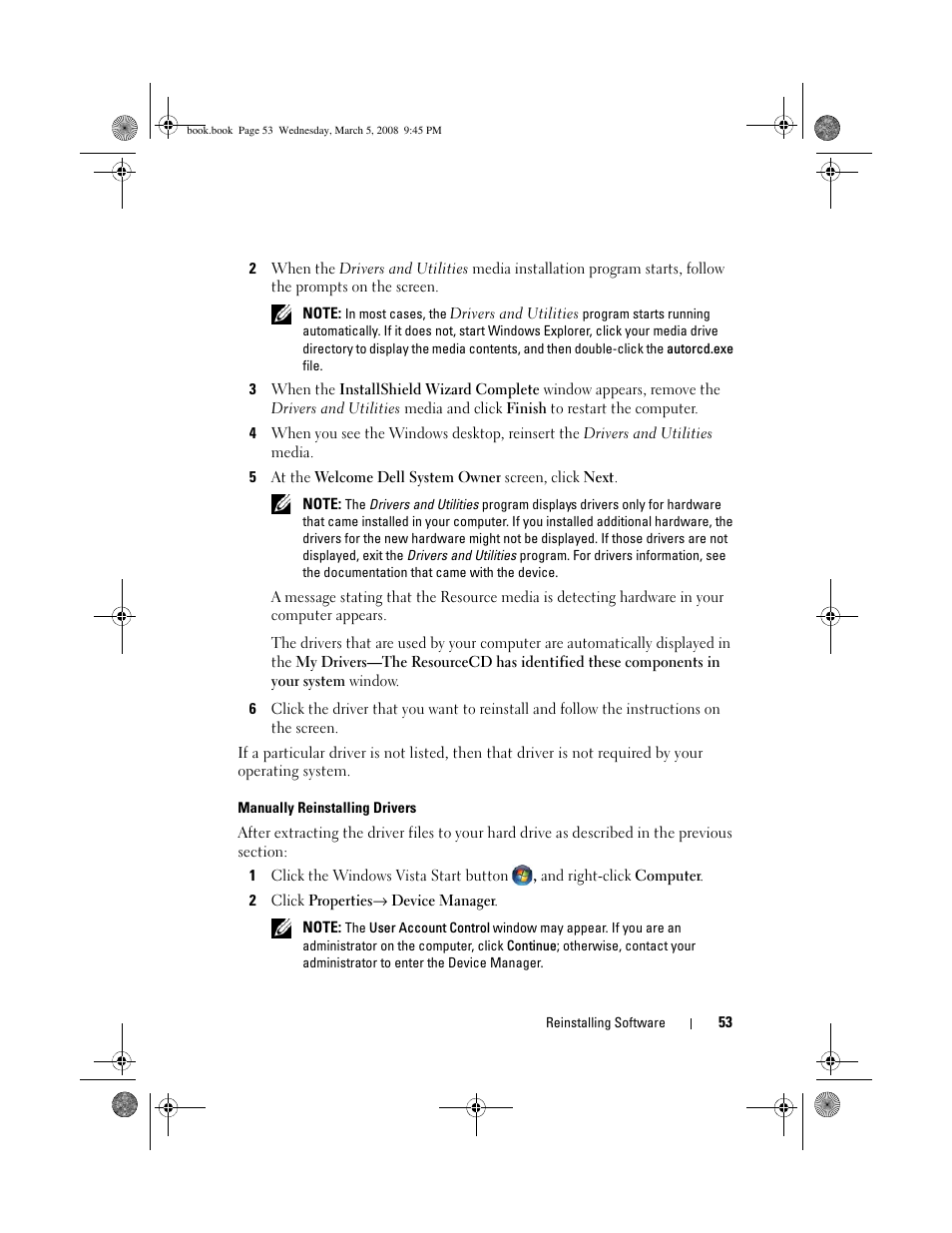 Dell Vostro 410 (Late 2008) User Manual | Page 53 / 76