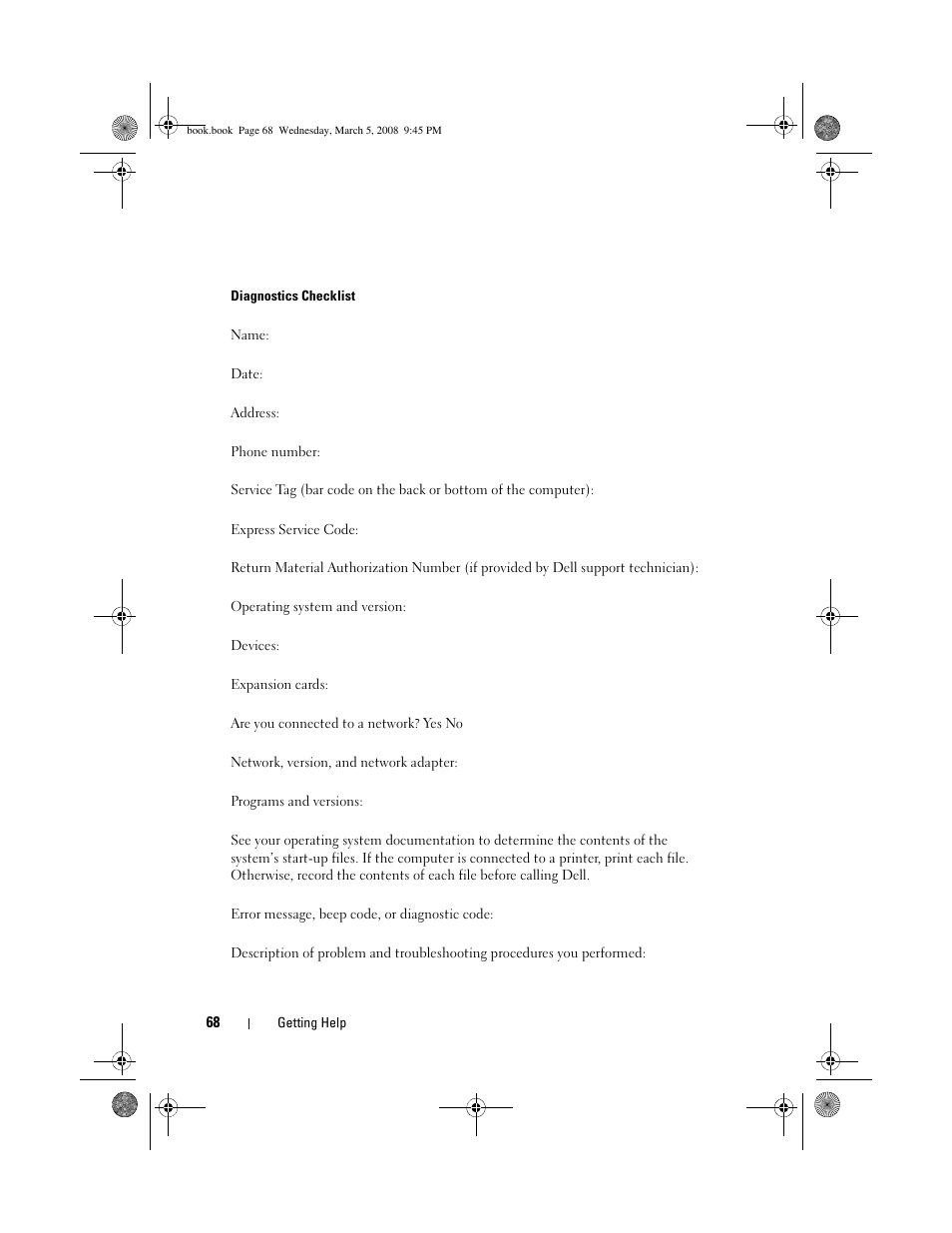 Dell Vostro 410 (Late 2008) User Manual | Page 68 / 76