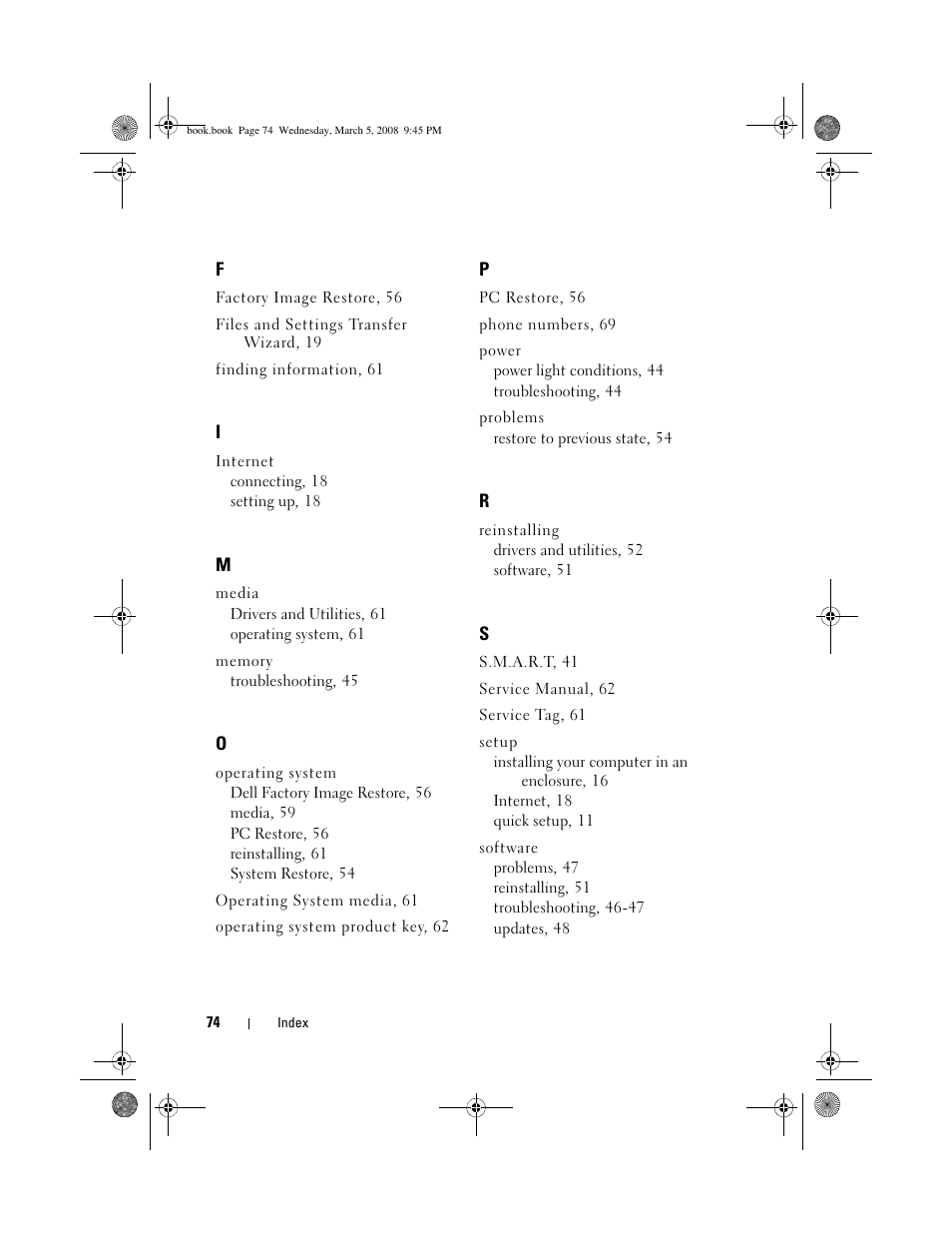 Dell Vostro 410 (Late 2008) User Manual | Page 74 / 76