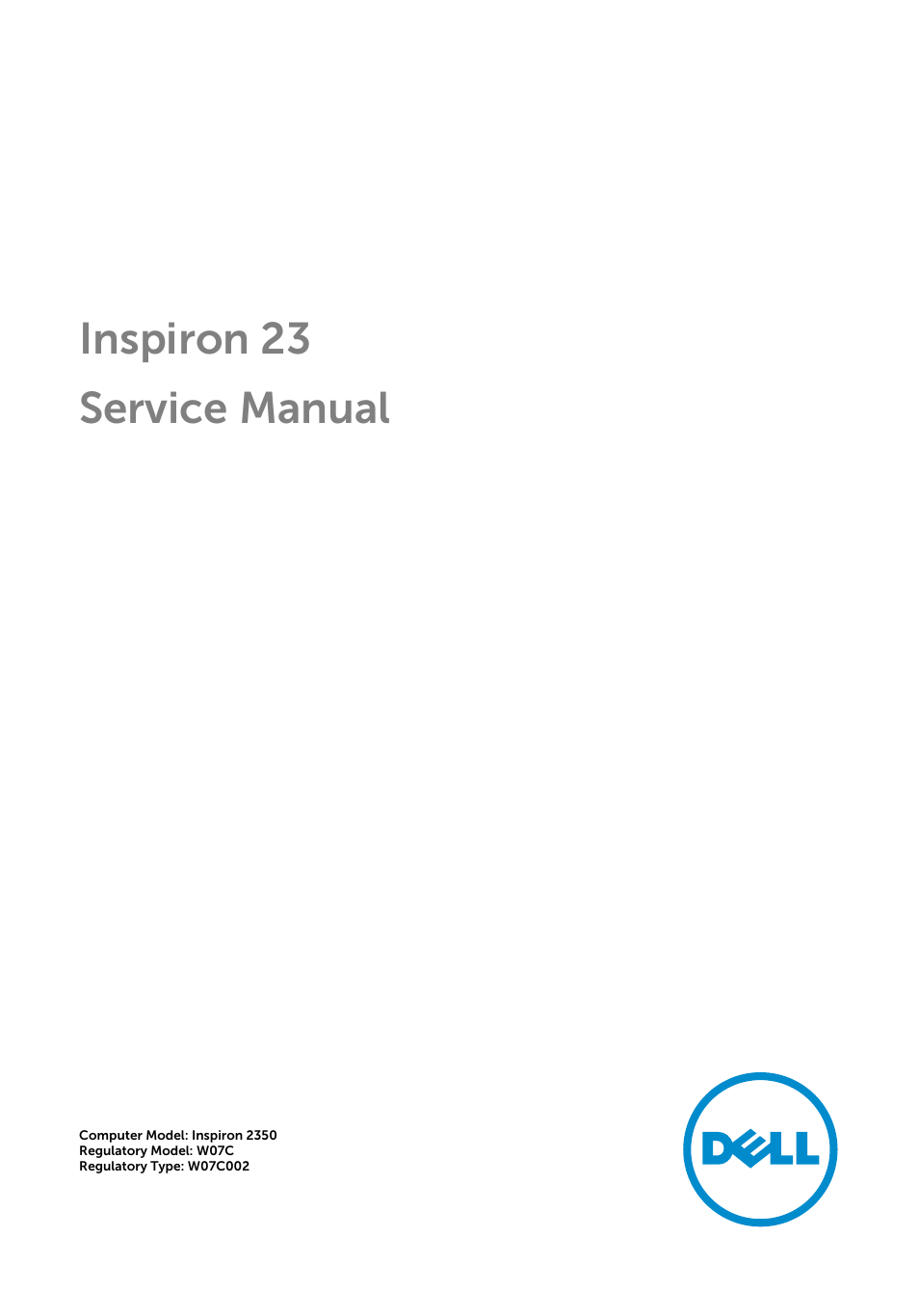 Dell Inspiron 23 (2350, Mid 2013) User Manual | 106 pages