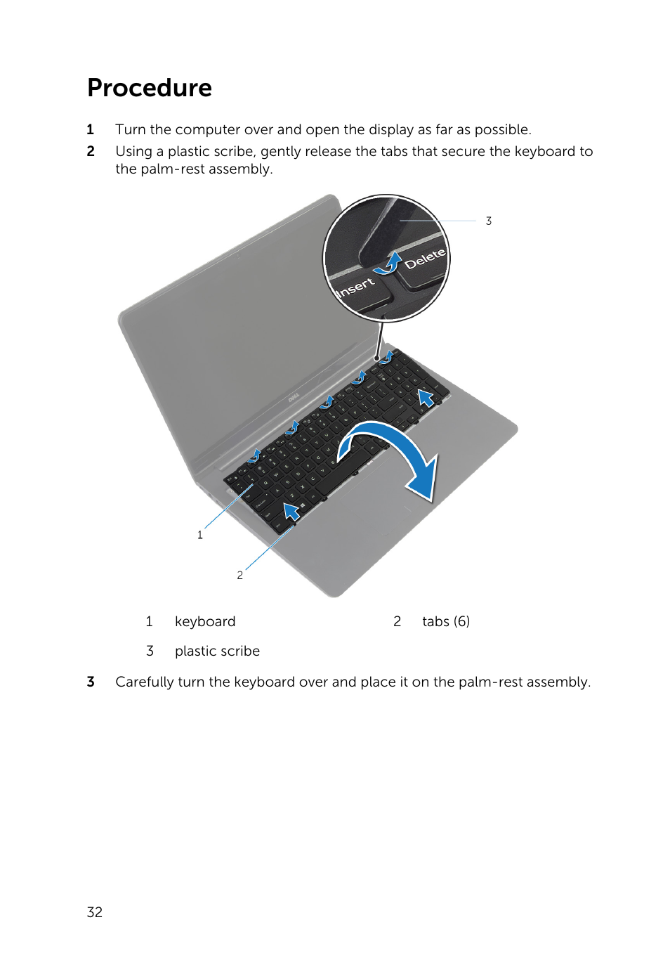 Procedure | Dell Inspiron 15 (5542, Mid 2014) User Manual | Page 32 / 93