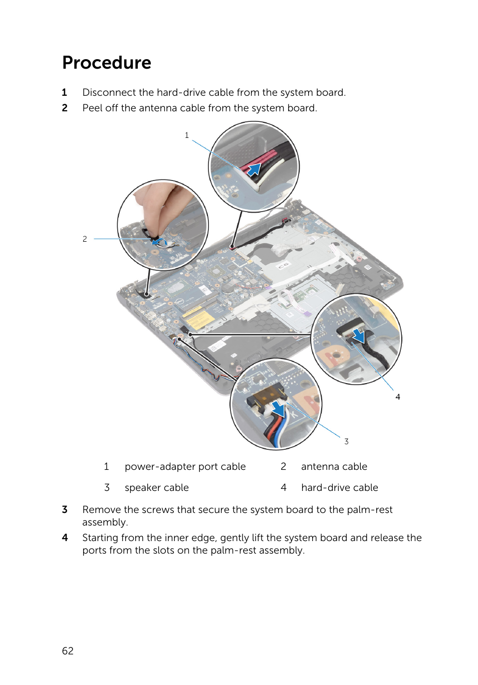 Procedure | Dell Inspiron 15 (5542, Mid 2014) User Manual | Page 62 / 93