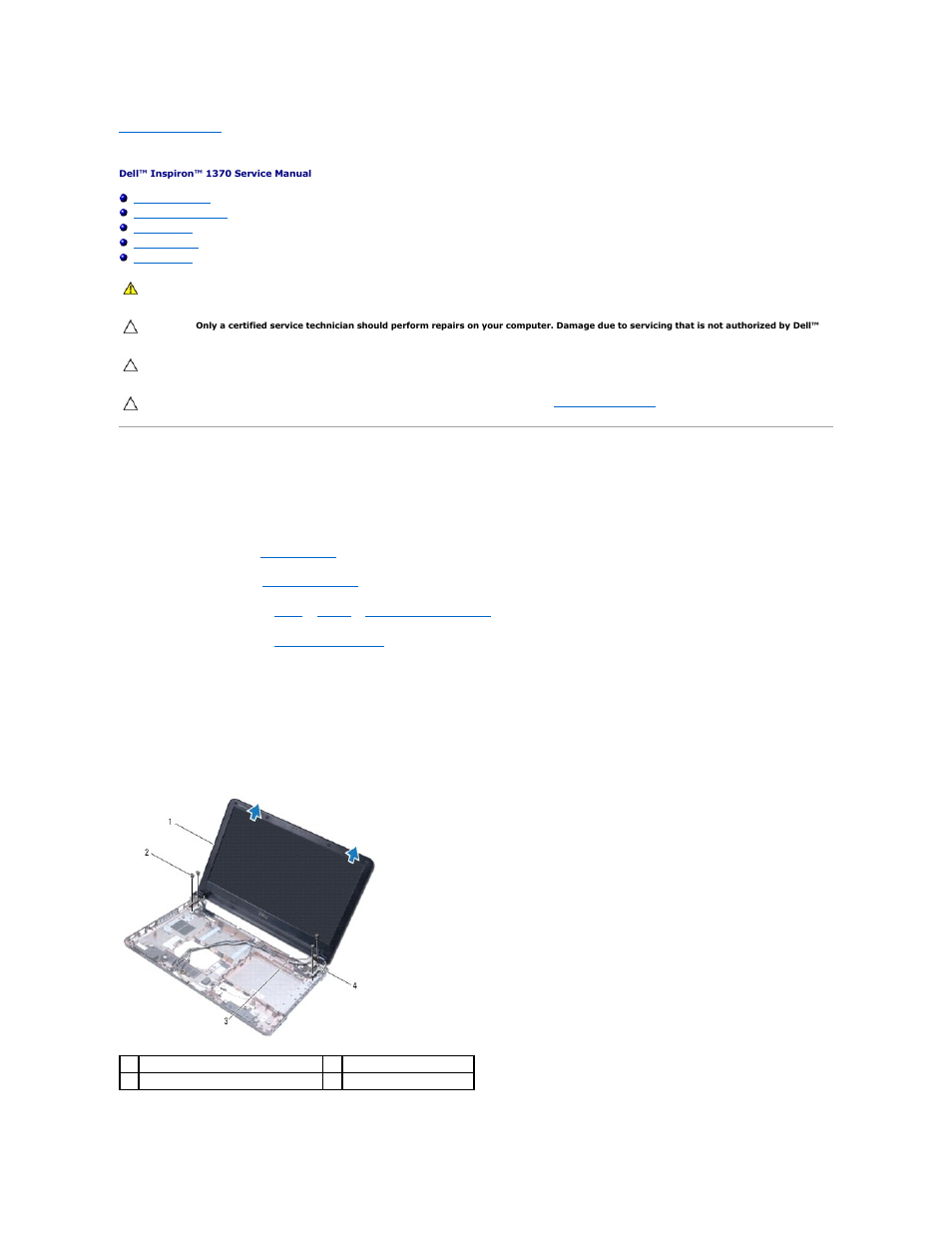 Display, Display assembly, Removing the display assembly | Dell Inspiron 13 (1370, Late 2009) User Manual | Page 15 / 51
