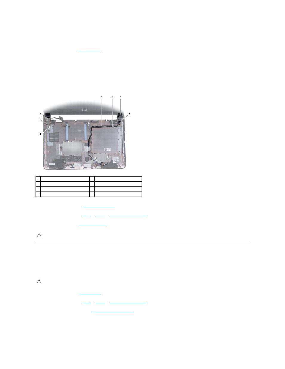 Display hinge covers, Replacing the display assembly, Removing the display hinge covers | Dell Inspiron 13 (1370, Late 2009) User Manual | Page 16 / 51