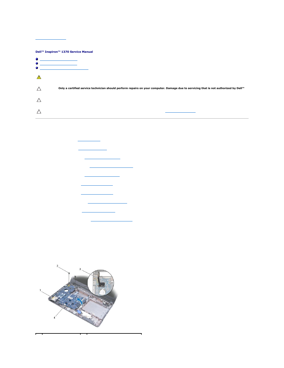 System board, Removing the system board | Dell Inspiron 13 (1370, Late 2009) User Manual | Page 46 / 51