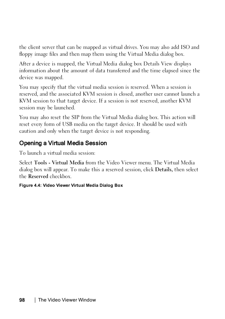 Opening a virtual media session | Dell KVM 4322DS User Manual | Page 108 / 188