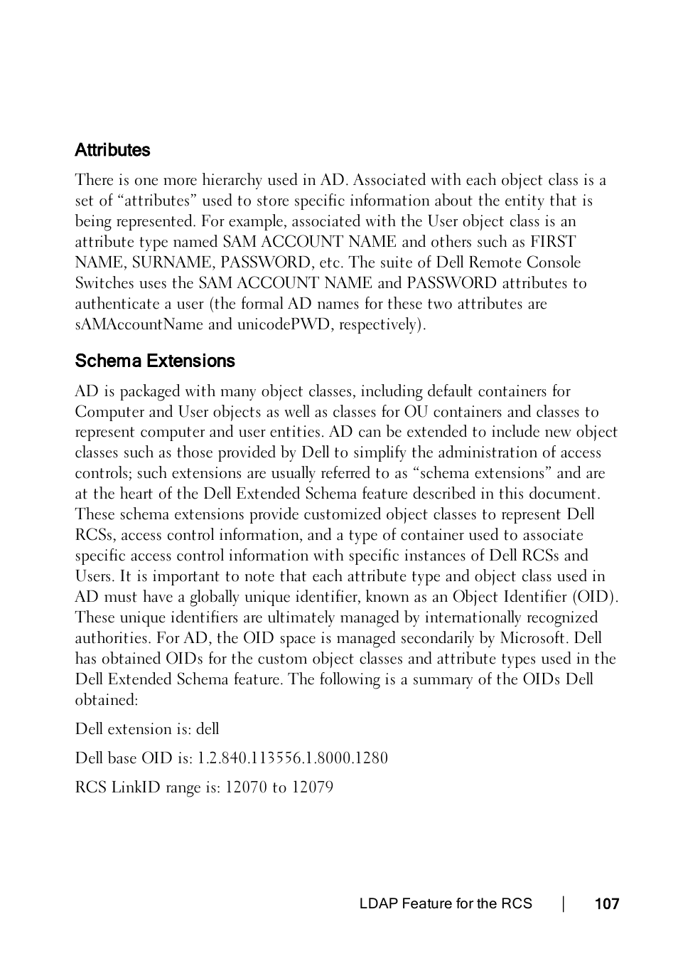 Attributes, Schema extensions | Dell KVM 4322DS User Manual | Page 117 / 188