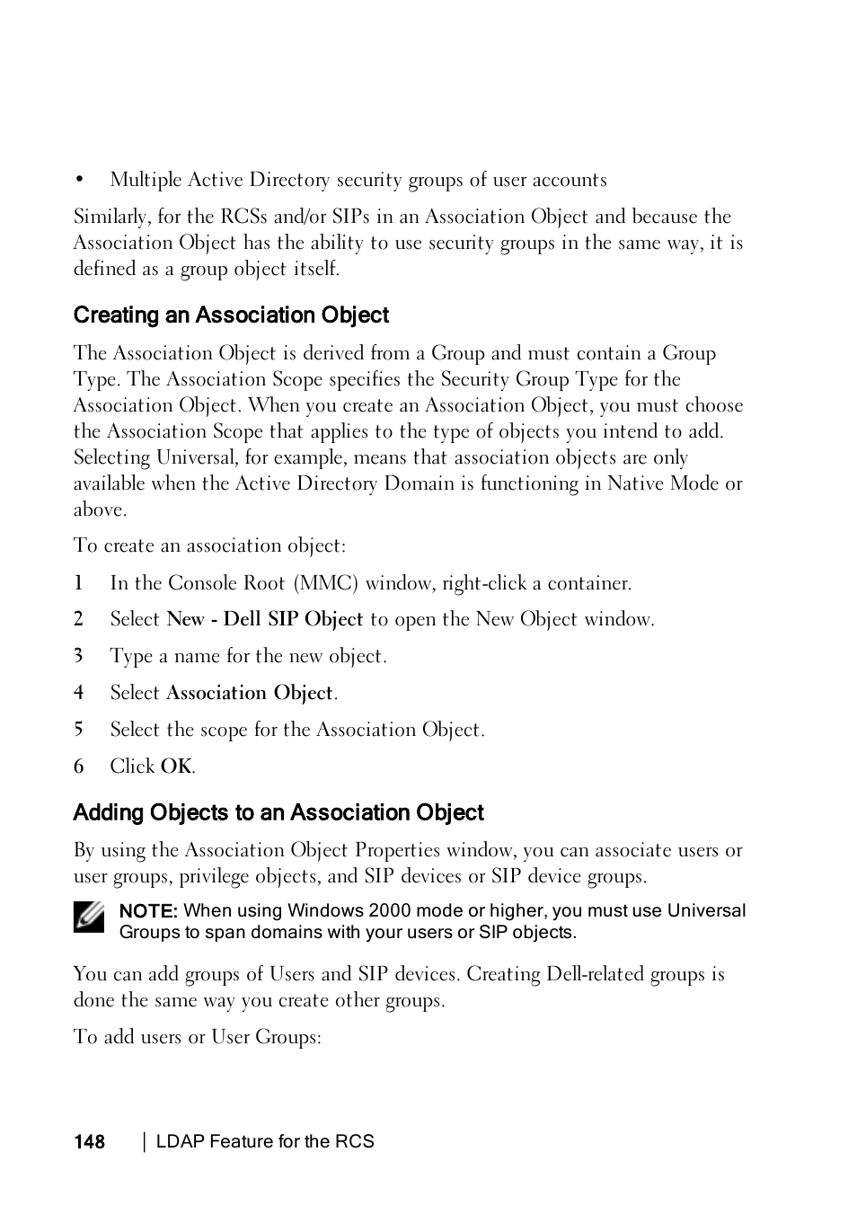 Creating an association object, Adding objects to an association object | Dell KVM 4322DS User Manual | Page 158 / 188