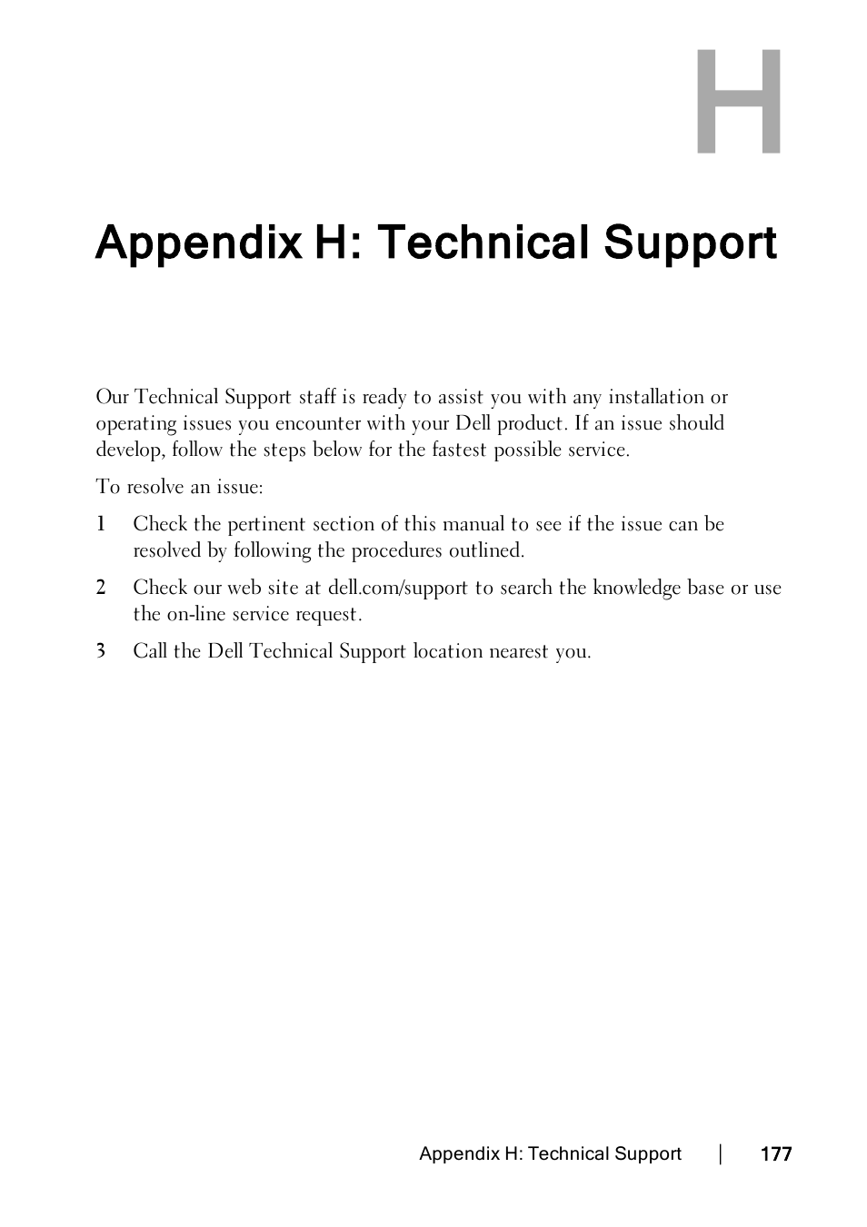 Appendix h: technical support | Dell KVM 4322DS User Manual | Page 187 / 188