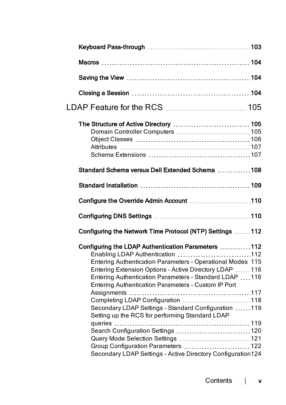 Ldap feature for the rcs 105 | Dell KVM 4322DS User Manual | Page 7 / 188