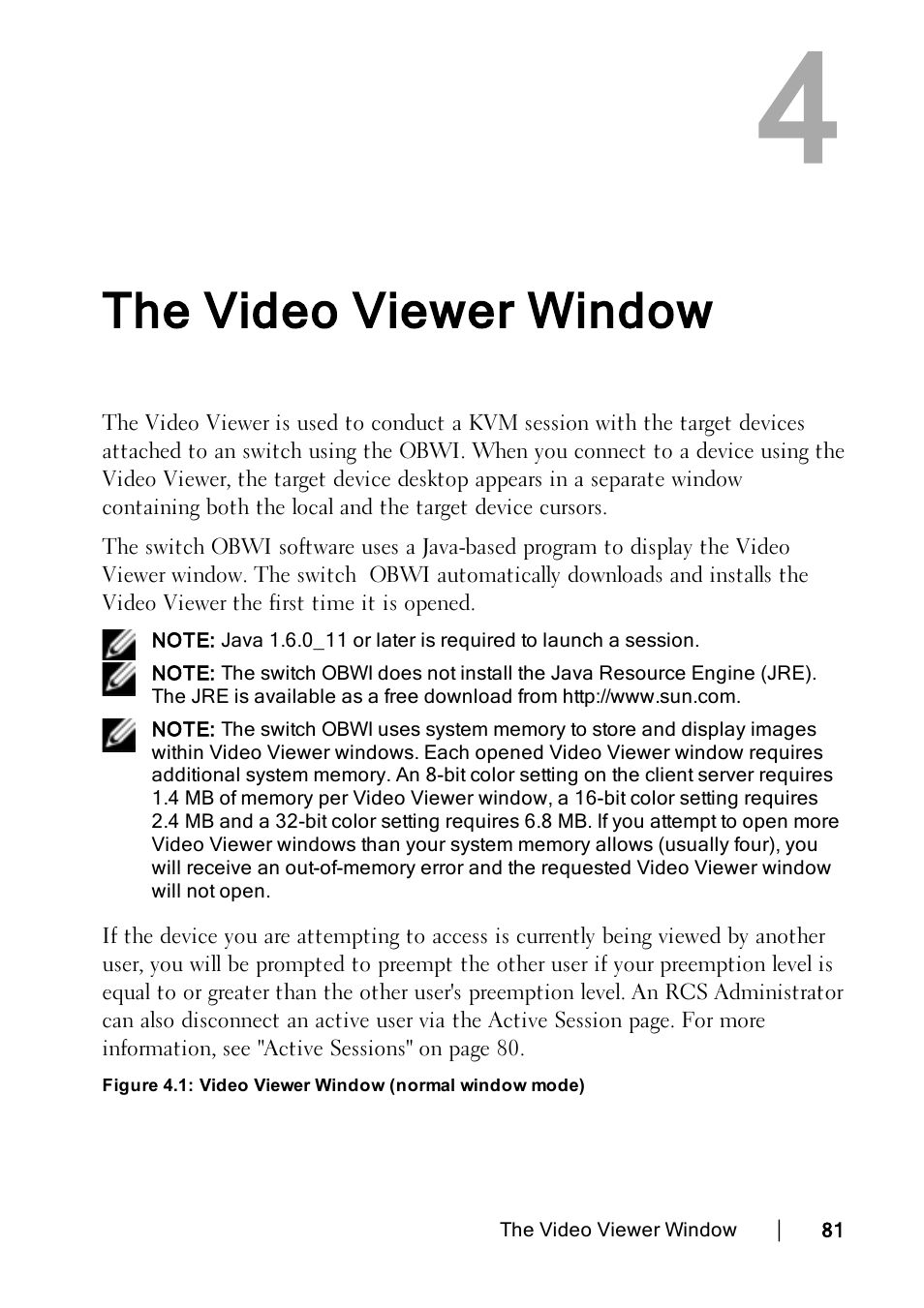 The video viewer window | Dell KVM 4322DS User Manual | Page 91 / 188