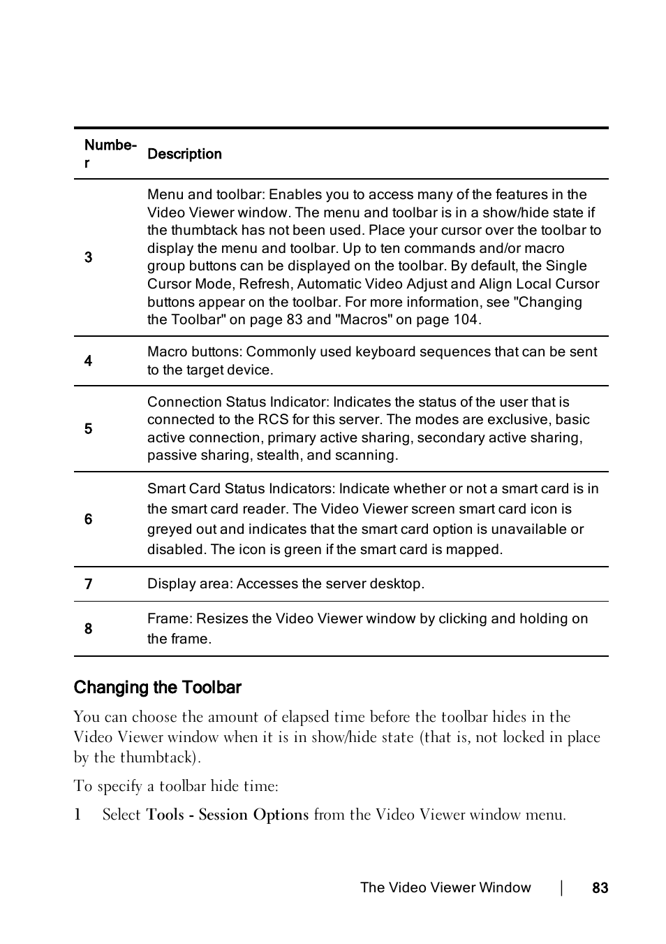 Changing the toolbar, Changing | Dell KVM 4322DS User Manual | Page 93 / 188