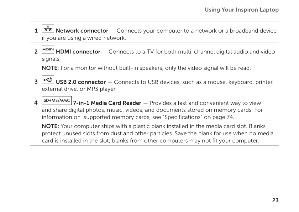 Dell Inspiron 1122 (M102z, Early 2011) User Manual | Page 25 / 88