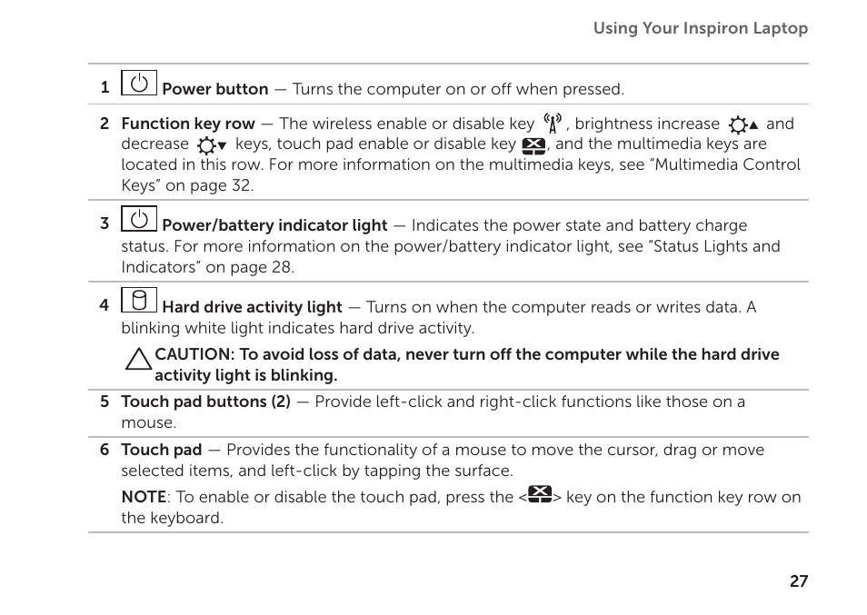 Dell Inspiron 1122 (M102z, Early 2011) User Manual | Page 29 / 88