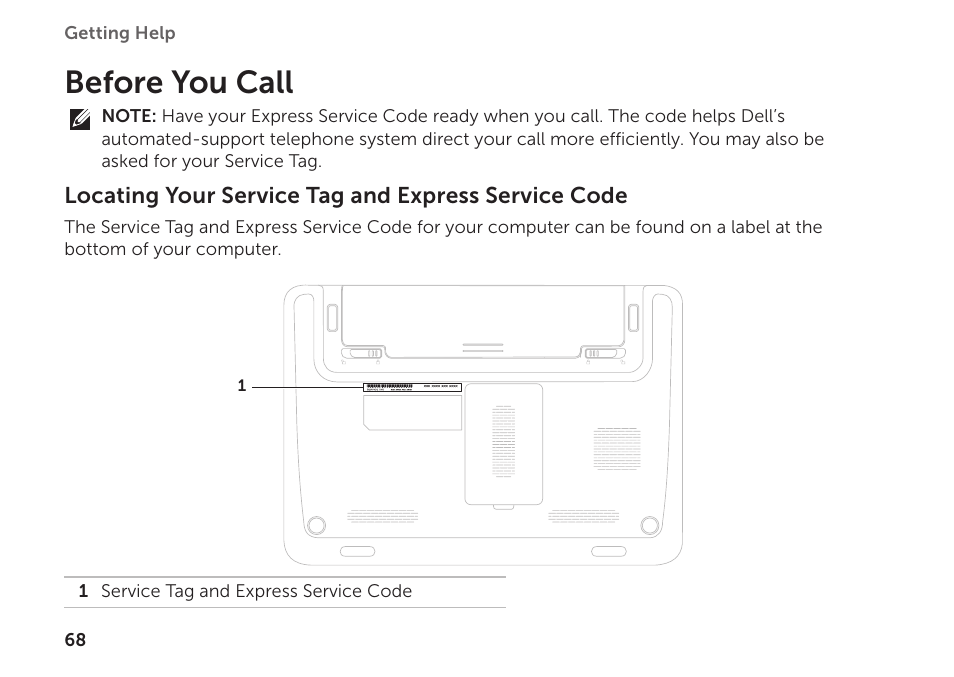 Before you call | Dell Inspiron 1122 (M102z, Early 2011) User Manual | Page 70 / 88