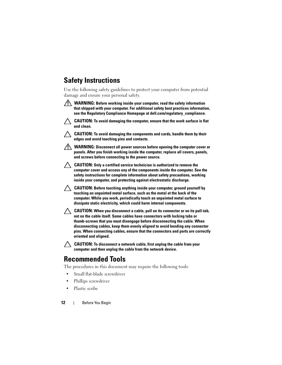 Safety instructions, Recommended tools | Dell Alienware M14x R2 (Early 2012) User Manual | Page 10 / 104