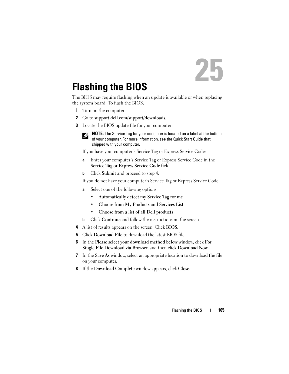 Flashing the bios | Dell Alienware M14x R2 (Early 2012) User Manual | Page 103 / 104