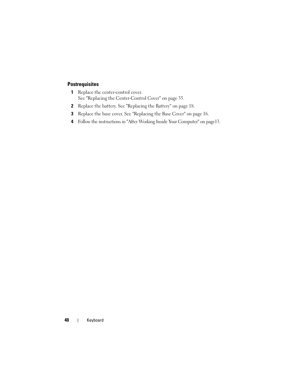 Postrequisites | Dell Alienware M14x R2 (Early 2012) User Manual | Page 38 / 104