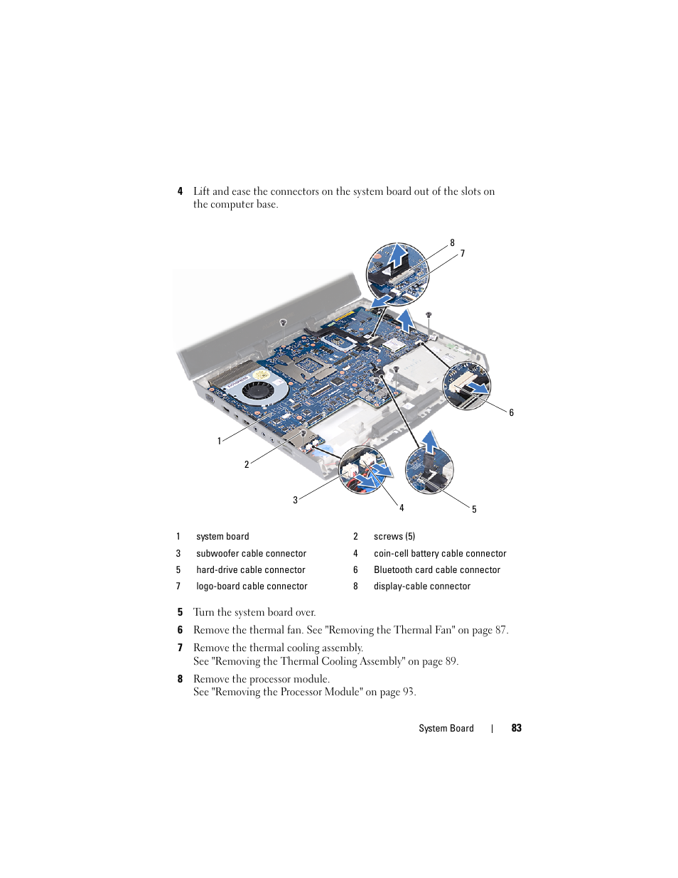 5 turn the system board over | Dell Alienware M14x R2 (Early 2012) User Manual | Page 81 / 104