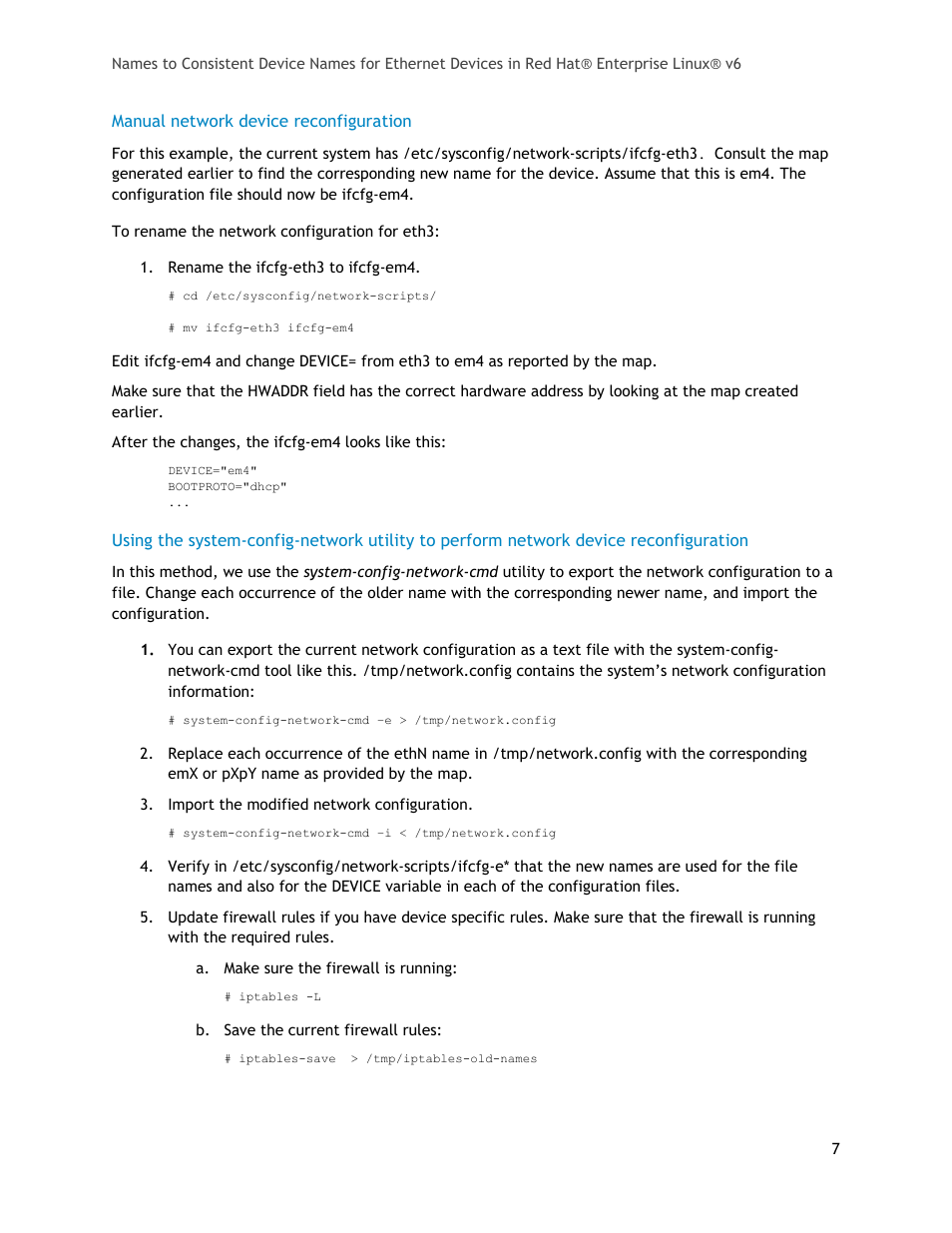 Manual network device reconfiguration | Dell 1U Rackmount LED Console User Manual | Page 7 / 8