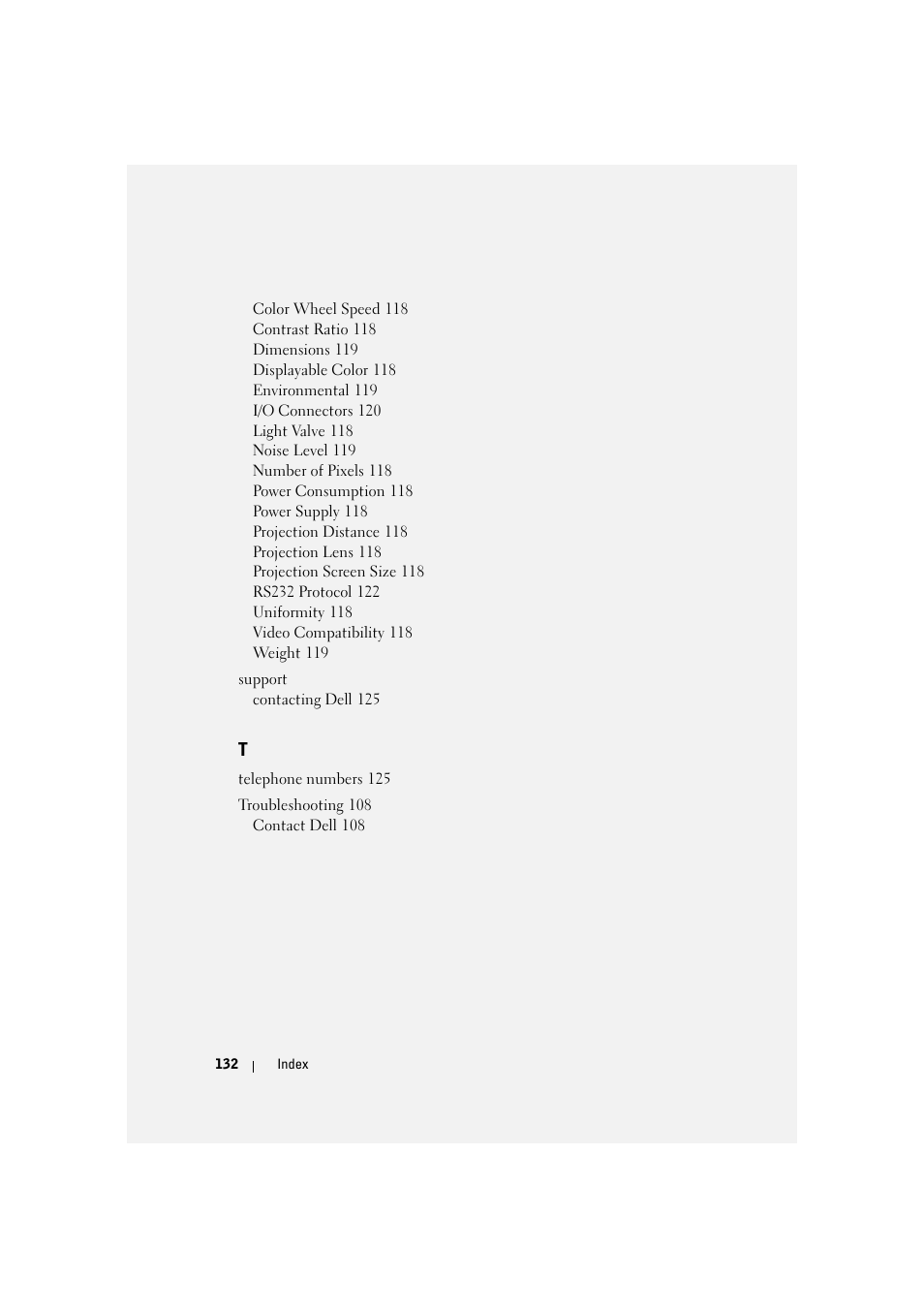 Dell S500 Projector User Manual | Page 132 / 132