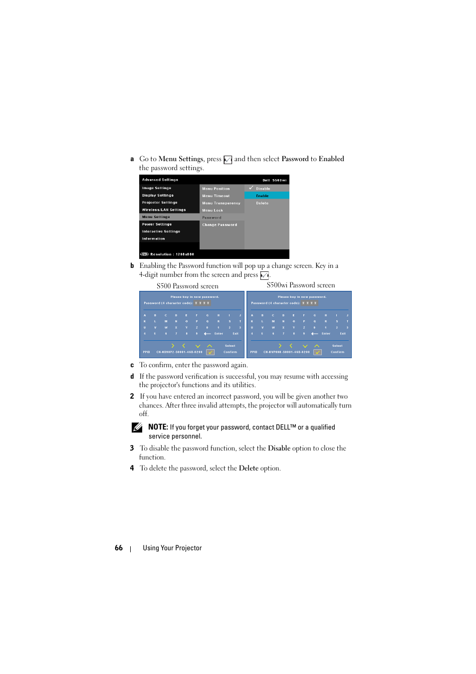 Dell S500 Projector User Manual | Page 66 / 132