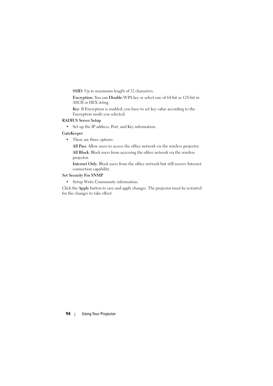 Dell S500 Projector User Manual | Page 94 / 132
