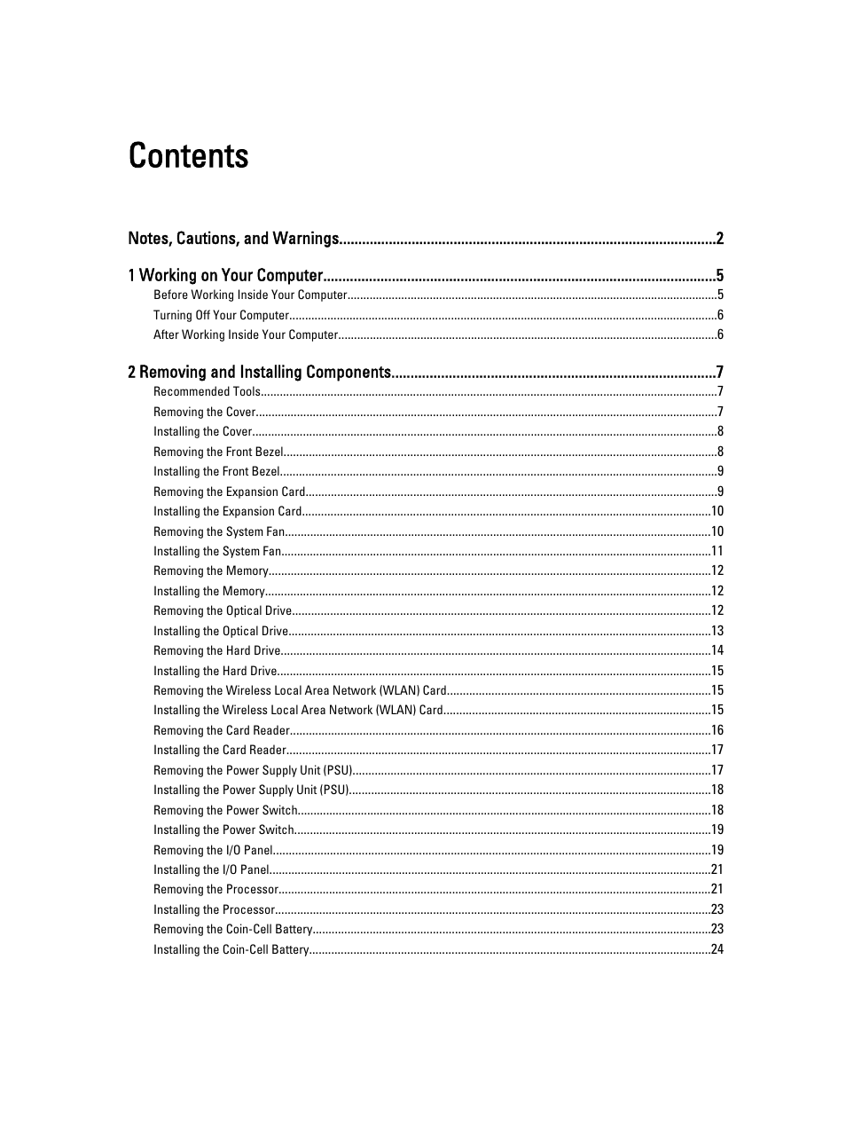 Dell Vostro 270 (Late 2012) User Manual | Page 3 / 51