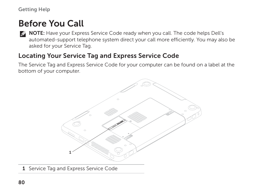 Before you call | Dell Inspiron 15R (N5110, Early 2011) User Manual | Page 82 / 102