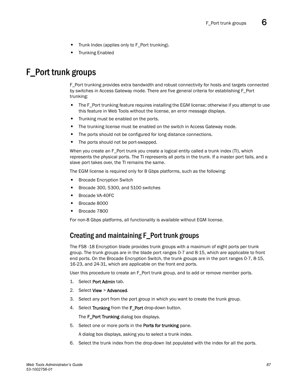 F_port trunk groups, Creating and maintaining f_port trunk groups | Dell POWEREDGE M1000E User Manual | Page 115 / 268