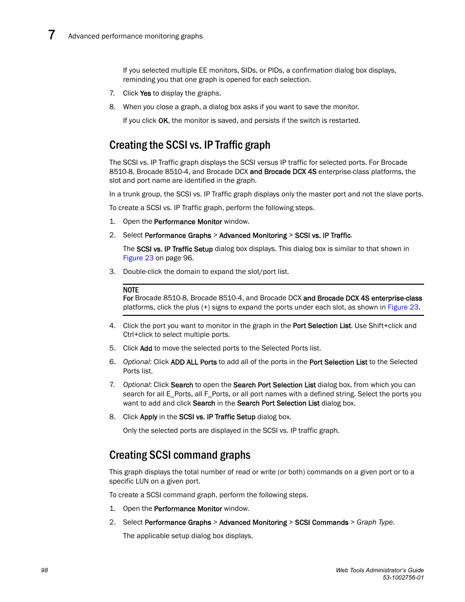 Creating the scsi vs. ip traffic graph, Creating scsi command graphs | Dell POWEREDGE M1000E User Manual | Page 126 / 268