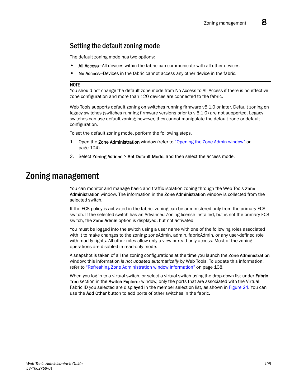 Setting the default zoning mode, Zoning management | Dell POWEREDGE M1000E User Manual | Page 133 / 268