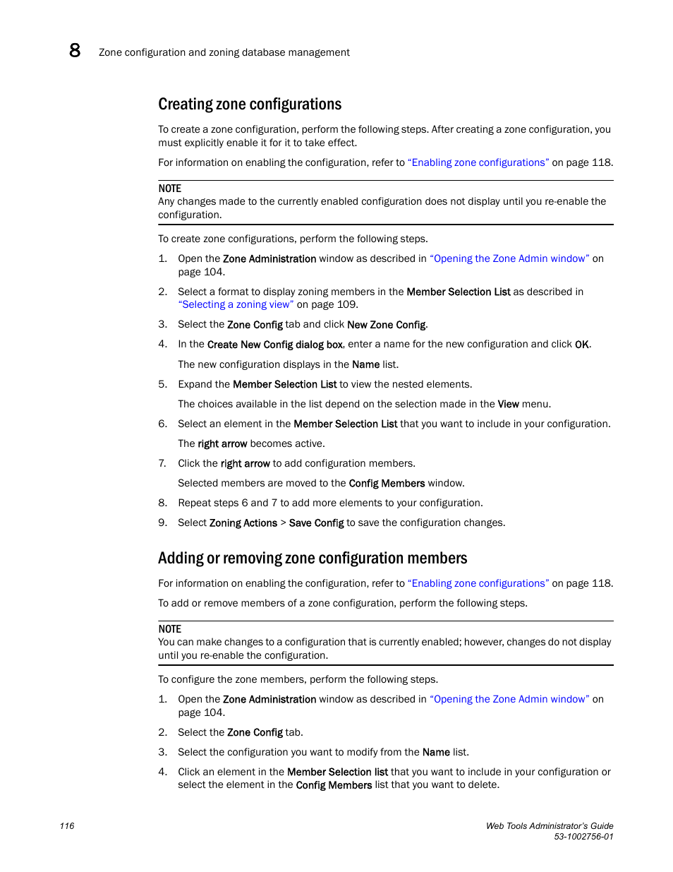 Creating zone configurations, Adding or removing zone configuration members | Dell POWEREDGE M1000E User Manual | Page 144 / 268