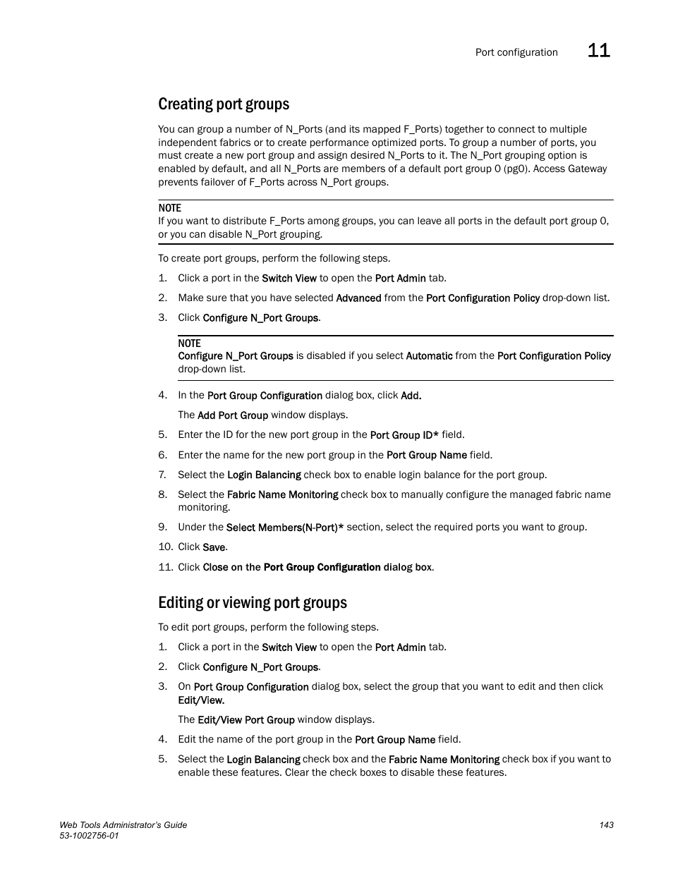 Creating port groups, Editing or viewing port groups | Dell POWEREDGE M1000E User Manual | Page 171 / 268