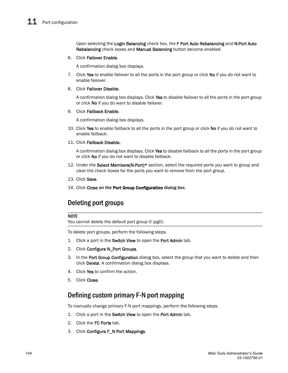 Deleting port groups, Defining custom primary f-n port mapping | Dell POWEREDGE M1000E User Manual | Page 172 / 268