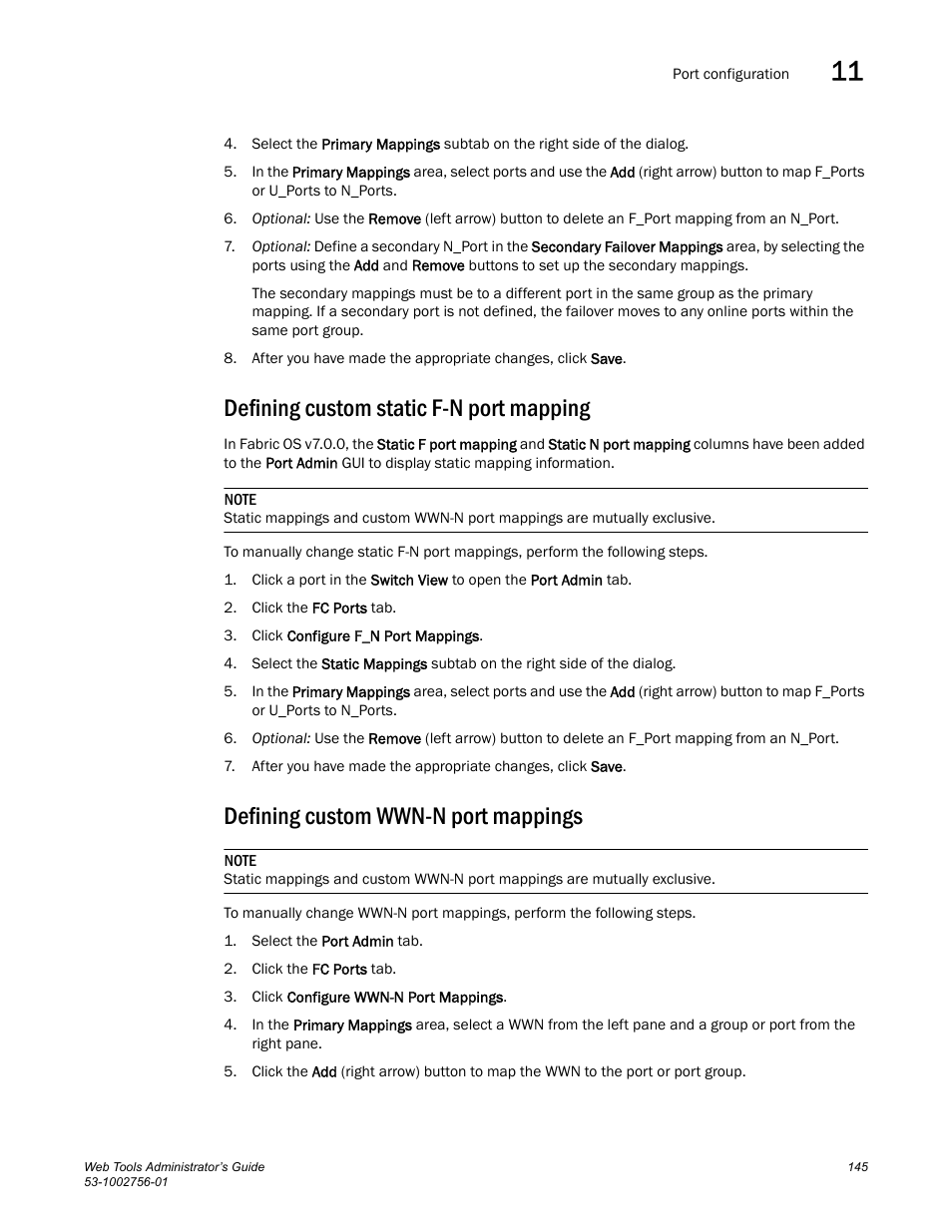 Defining custom static f-n port mapping, Defining custom wwn-n port mappings | Dell POWEREDGE M1000E User Manual | Page 173 / 268