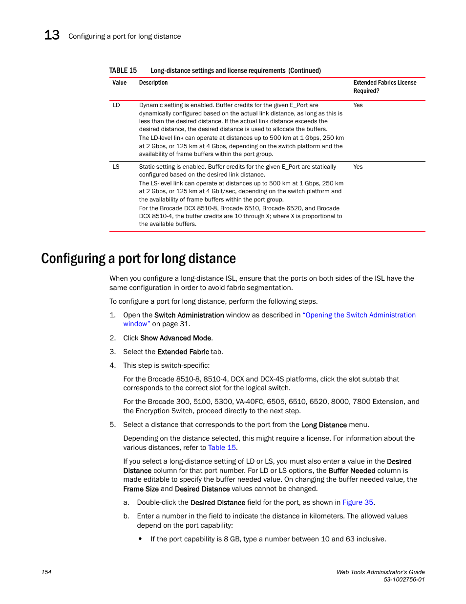 Configuring a port for long distance | Dell POWEREDGE M1000E User Manual | Page 182 / 268