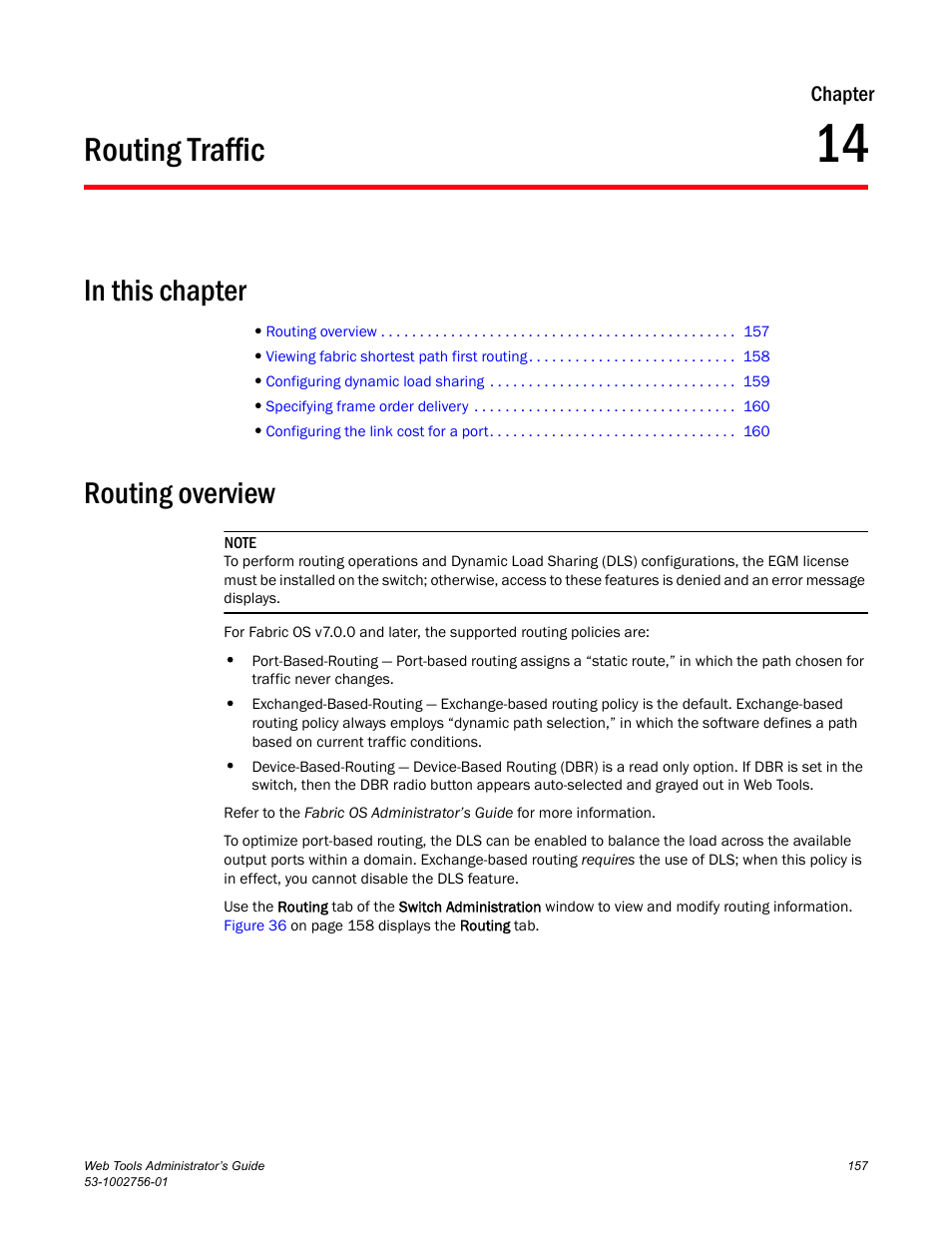 Routing traffic, In this chapter, Routing overview | Chapter 14, Chapter 14, “routing traffic | Dell POWEREDGE M1000E User Manual | Page 185 / 268