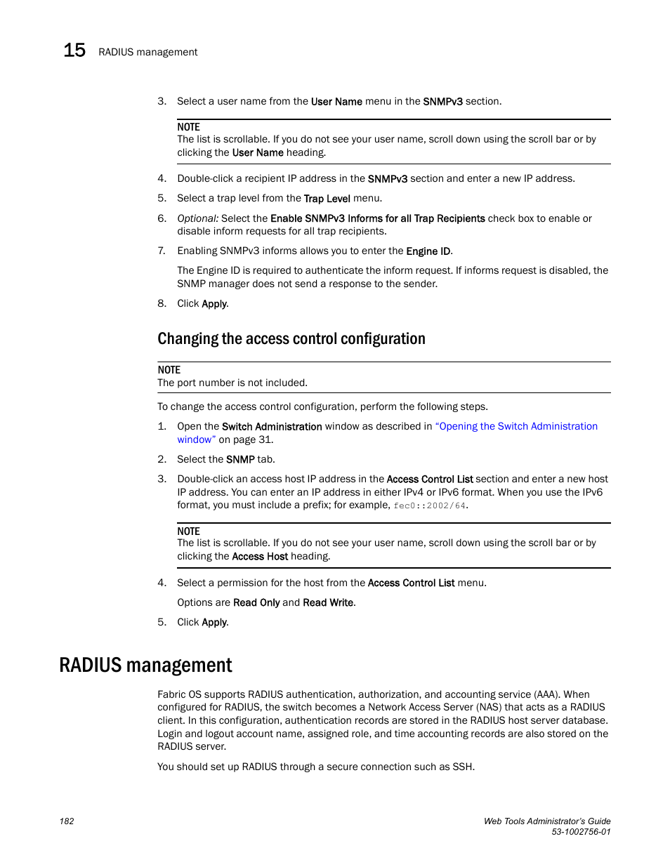 Changing the access control configuration, Radius management | Dell POWEREDGE M1000E User Manual | Page 210 / 268