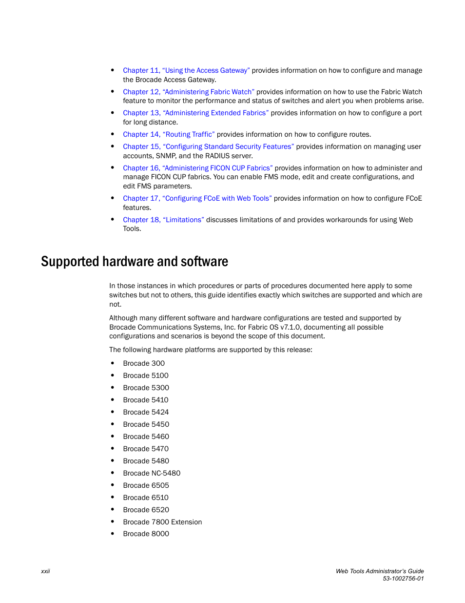 Supported hardware and software | Dell POWEREDGE M1000E User Manual | Page 22 / 268